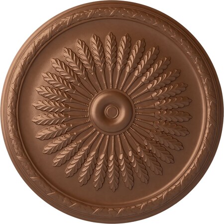 Ekena Millwork Juniper Ceiling Medallion (Fits Canopies up to 7"), Hand-Painted Polished Copper, 36"OD x 1 1/2"P CM36JUPOS